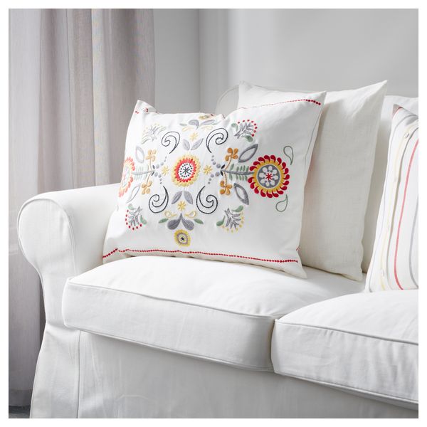 Подушка ОКЕРКУЛЛА, белый, разноцветный (50x60 см) - схема-чертеж с размерами