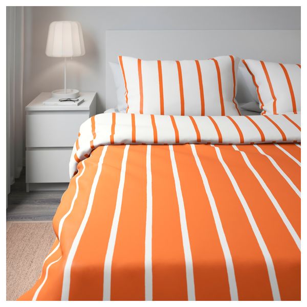 Пододеяльник и 2 наволочки ТУВБРЭККА, оранжевый, белый - фото 3