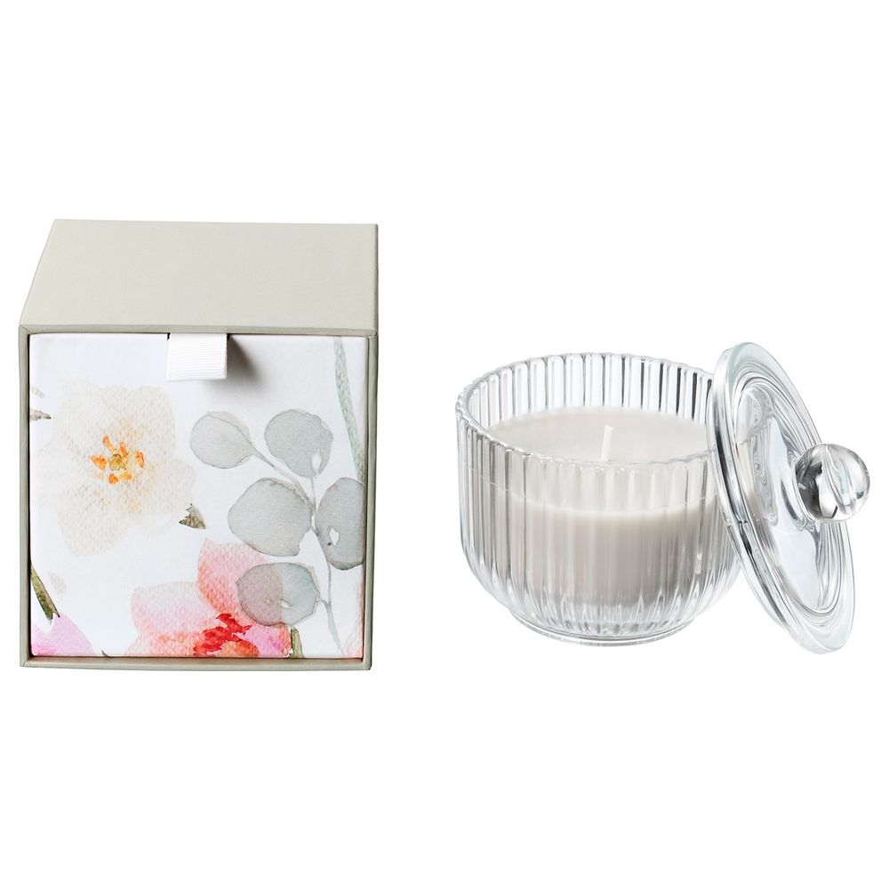 Ароматическая свеча в стакане, Гладиолус/серый 9 см IKEA BLOMDOFT БЛОМДОРФ 403.705.32 - фото 1