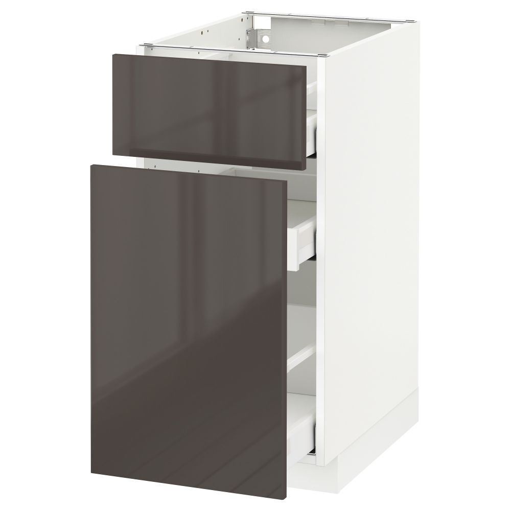 Напольный шкаф, выдвижной секцией, ящик МЕТОД / МАКСИМЕРА, белый, Рингульт серый - схема-чертеж с размерами