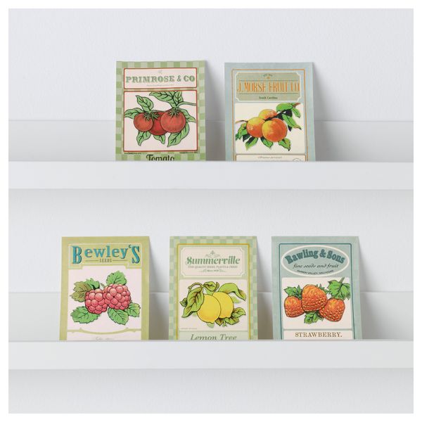 Открытка КОРТ, Ретроупаковка семян (10x15 см) - схема-чертеж с размерами