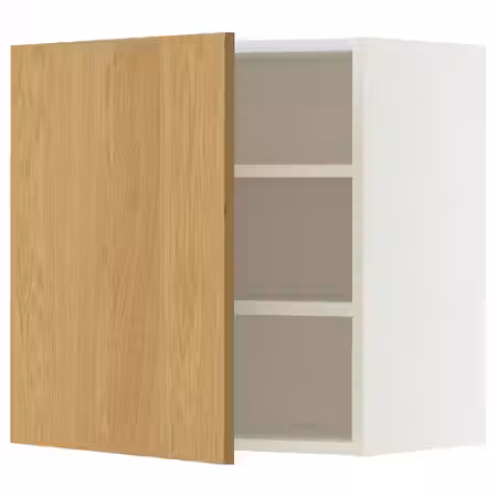 METOD Навесной шкаф с полками - белый/Sinarp дубовый шпон 60x60 см