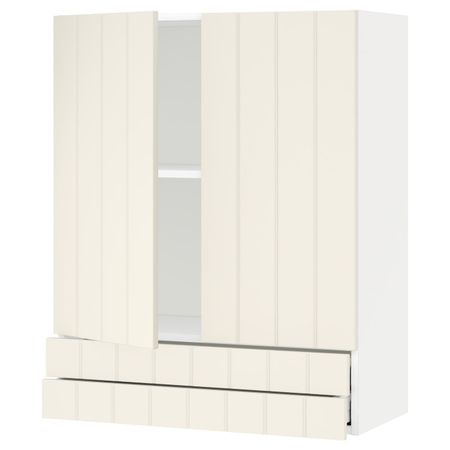 Навесной шкаф/2дверцы/2ящика, белый/Хитарп белый с оттенком 80x100 см IKEA METOD МЕТОД / MAXIMERA МАКСИМЕРА 492.306.60