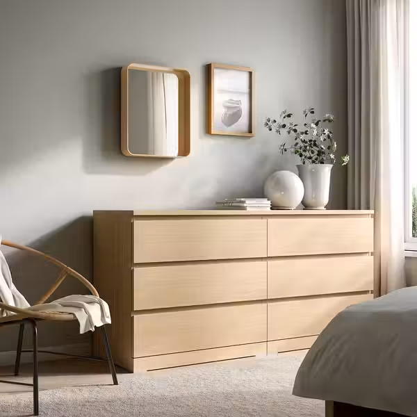 DVÄRGSYREN ДВЭРГСЮРЕН Зеркало - дубовый шпон 40x50 см - схема-чертеж с размерами