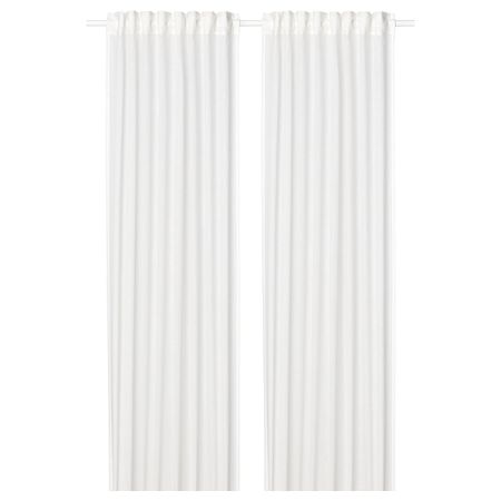 Гардины, 2 шт., белый 145x300 см IKEA SILVERLÖNN СИЛВЕРЛЁНН 804.910.42