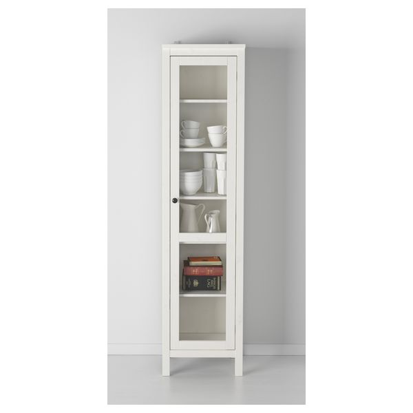 Шкаф-витрина ХЕМНЭС, белая морилка (49x197 см) - схема-чертеж с размерами