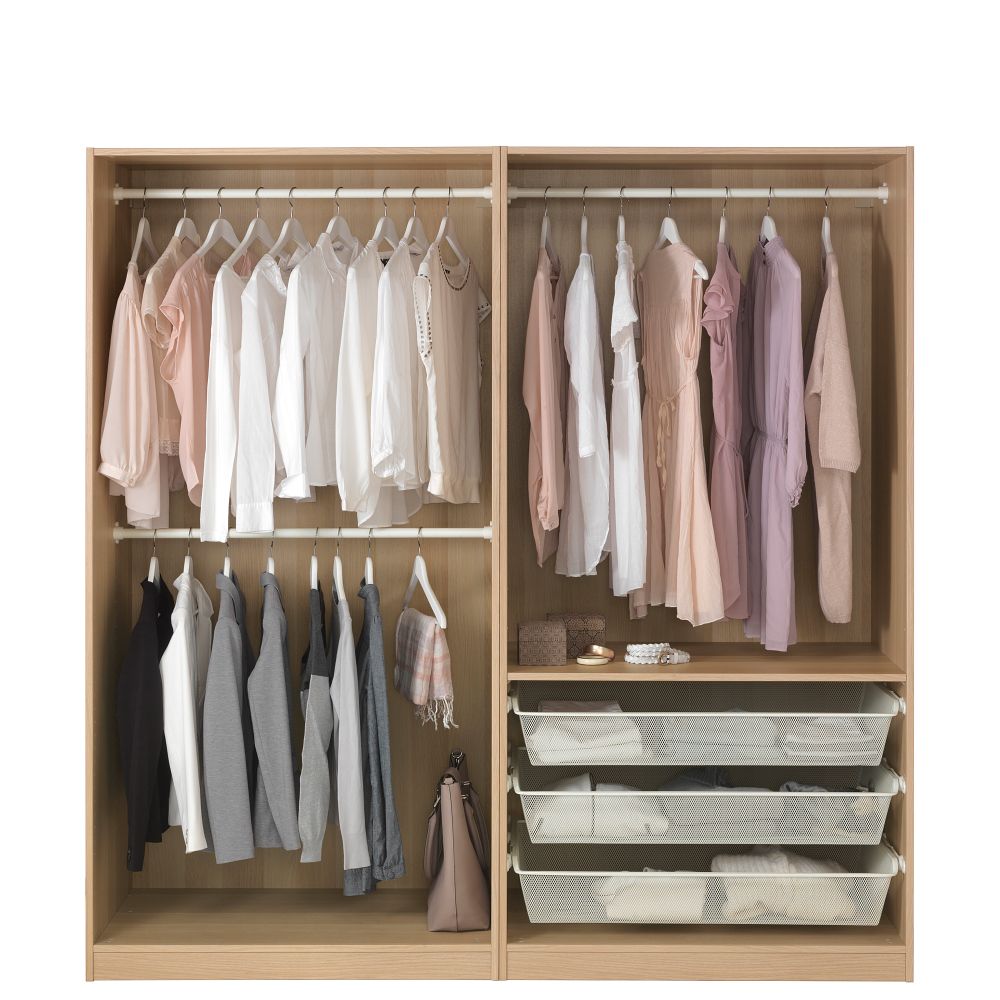 Гардероб, под беленый дуб, 200x58x201 см IKEA PAX ПАКС 891.284.39 - фото 1