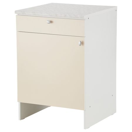 Напольный шкаф с дверью и ящиком ОВЕРБУ, бежевый (60x89 см)
