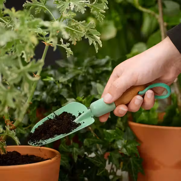 LÄRKAR Набор садовых инструментов, 2 предм - береза/маленький светло-зеленый - схема-чертеж с размерами