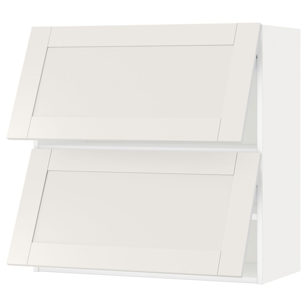 Навесной шкаф, 2 дверцы, горизонтальный МЕТОД, белый, Сэведаль белый - схема-чертеж с размерами