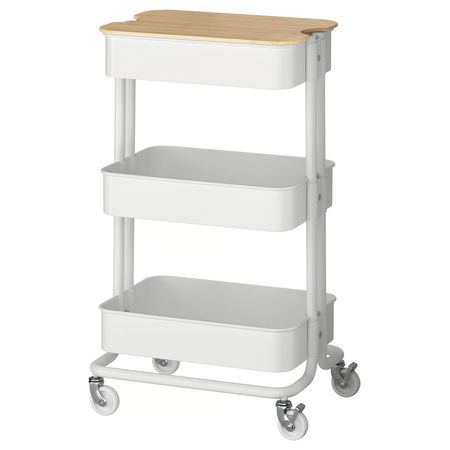 RÅSKOG / NORRÅVA Тележка с крышкой - белый 35x45x77 см