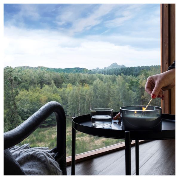 Ароматич свеча/банка+крышка,3фитиля, 25 ч, Горный воздух/бирюзовый IKEA PÄRONTRÄD 605.272.21 - фото 4