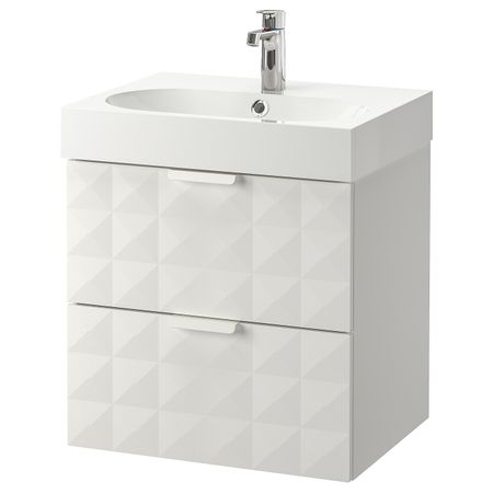 Шкаф для раковины с 2 ящ, Решён белый, БРОГРУНД смеситель 61x49x68 см IKEA ГОДМОРГОН / БРОВИКЕН 092.923.58