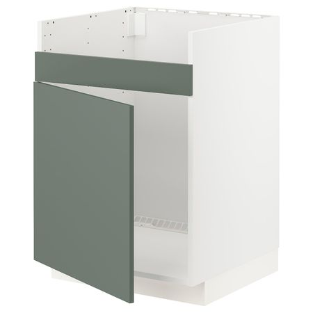 Напольный шкаф для мойки ХАВСЕН, белый/Бодарп серо-зеленый 60x60 см IKEA METOD МЕТОД 994.458.04