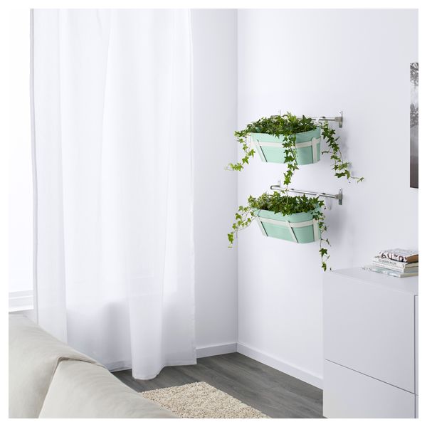 Ящик для цветов с держателем СОККЕР, д/дома/улицы, светло-зеленый (51x19 см) - фото 2