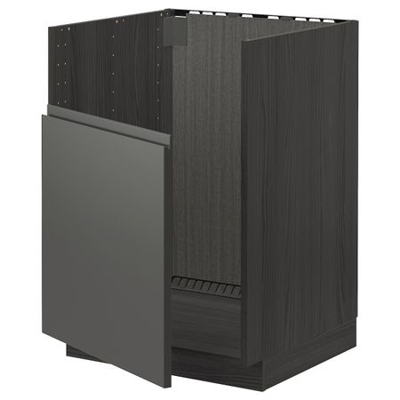 Шкаф под мойку БРЕДШЁН, черный/Воксторп темно-серый 60x60 см IKEA МЕТОД 993.110.60