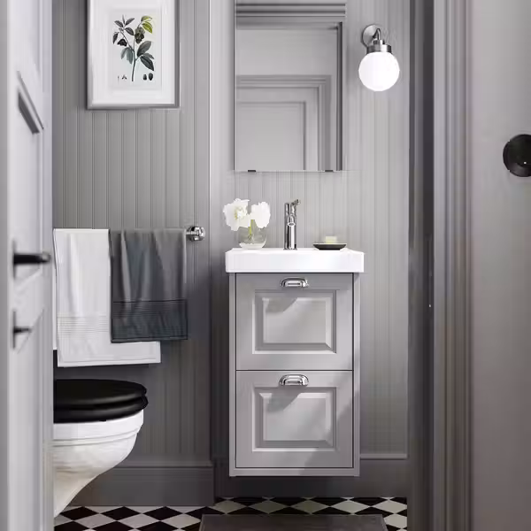 TÄNNFORSEN ТАННФОРСЕН Шкаф для раковины с ящиками - светло-серый 40x48x63 см - фото 2