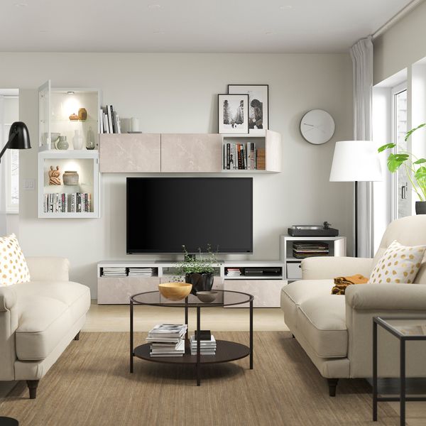 Комбинация для ТВ, стеклянные дверцы IKEA BESTÅ БЕСТО 794.887.76 - фото 7