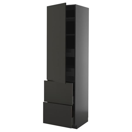 METOD / KNIVSHULT Высокий шкаф+полки/4ящ/двр/2фасада