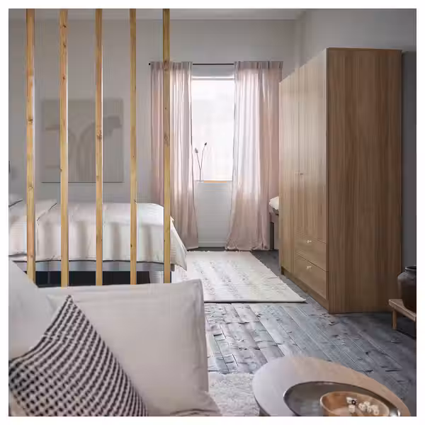 VILHATTEN ВИХАТТЕН Гардероб с 2 дверьми и 2 ящиками - под дуб 98x57x190 см - фото 3