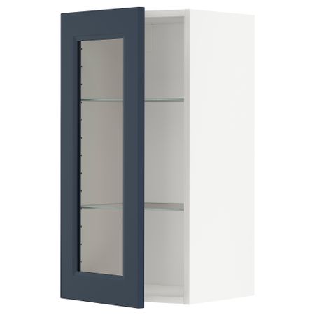 Навесной шкаф, полки, стеклянная дверца IKEA METOD МЕТОД 394.572.58