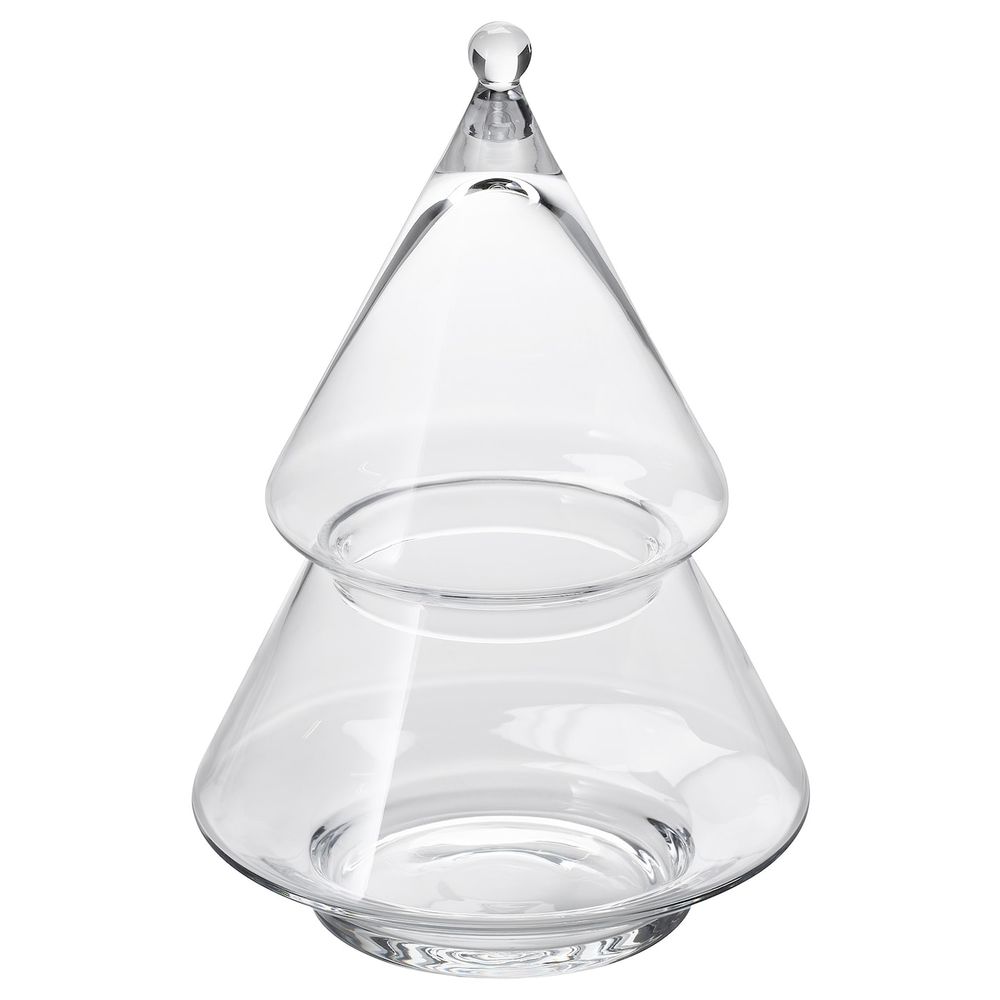 Сервировочная миска с крышкой, прозрачное стекло, 16 см IKEA ВИНТЕРФЕСТ 604.338.21 - фото 1