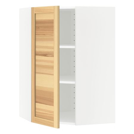 Угловой навесной шкаф с полками, белый/Торхэмн ясень 68x100 см IKEA METOD МЕТОД 292.260.08