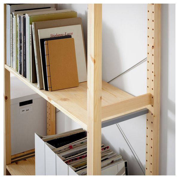 2 секции, полки ИВАР, сосна - схема-чертеж с размерами