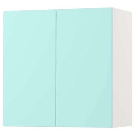 Навесной шкаф, белый бледно-бирюзовый/с 1 полкой 60x32x60 см IKEA SMÅSTAD СМОСТАД 093.951.01