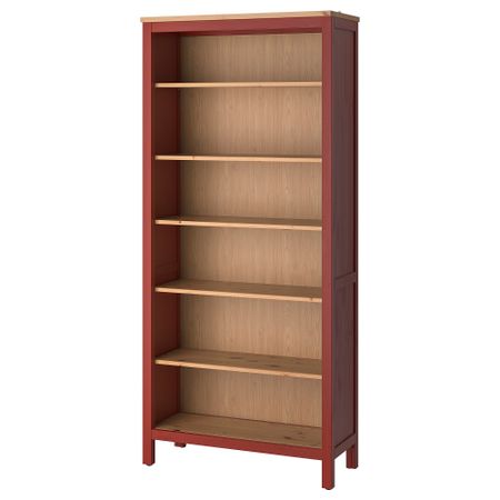 Стеллаж, красная морилка светло-коричневая морилка, 90x197 см IKEA HEMNES ХЕМНЭС 105.306.31