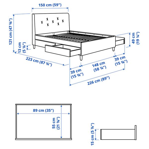 IKEA, дополнительный ракурс - схема-чертеж с размерами