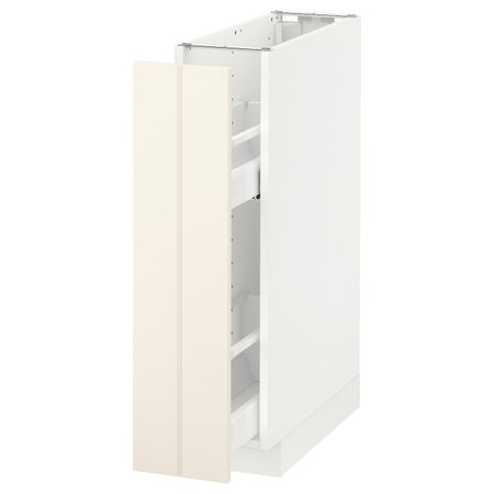 Напольный шкаф, выдвижной внутри элем, белый/Хитарп белый с оттенком 20x60 см IKEA METOD МЕТОД 892.263.74