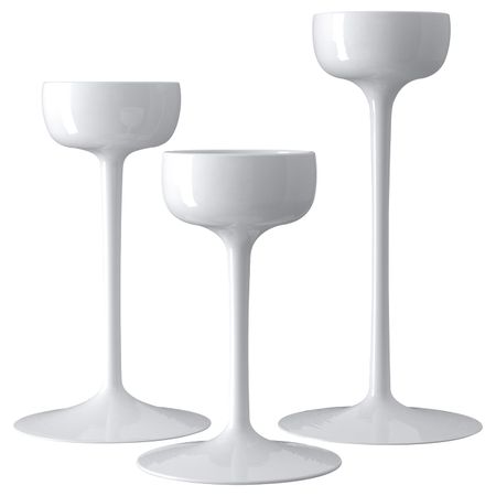 Набор подсвечников, 3штуки, белый IKEA БЛОМСТЭР 904.079.34