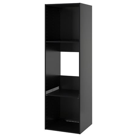 METOD Каркас высокого шкафа д/духов/холод - черно-серый 60x60x200 см