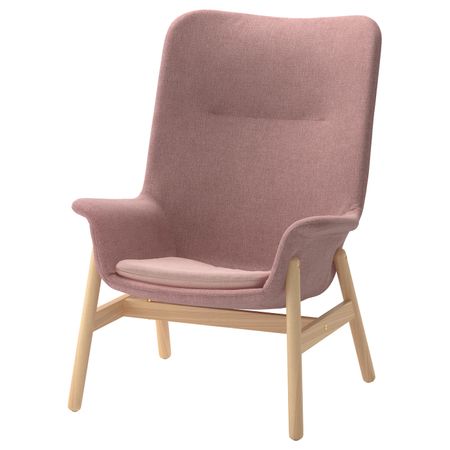 Кресло c высокой спинкой, Гуннаред светлый коричнево-розовый IKEA VEDBO ВЕДБУ 304.235.93