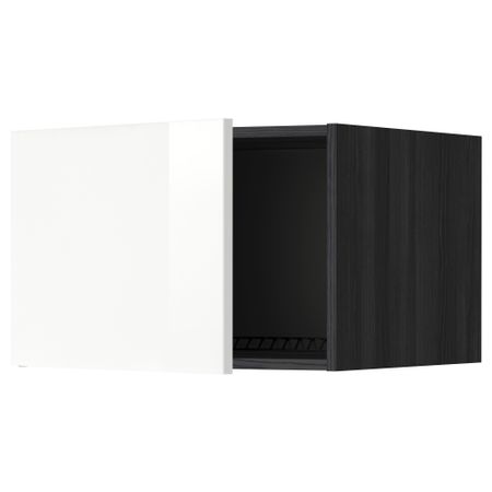 Верхний шкаф на холодильник, морозильник МЕТОД, черный, Рингульт белый