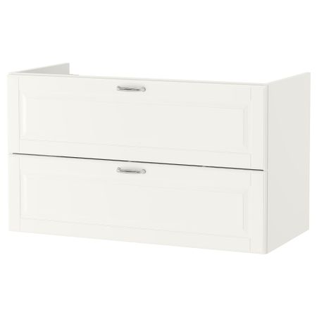 Шкаф для раковины с 2 ящиками, 100x47x58 см, Kasjön белый IKEA GODMORGON ГОДМОРГОН 003.876.57