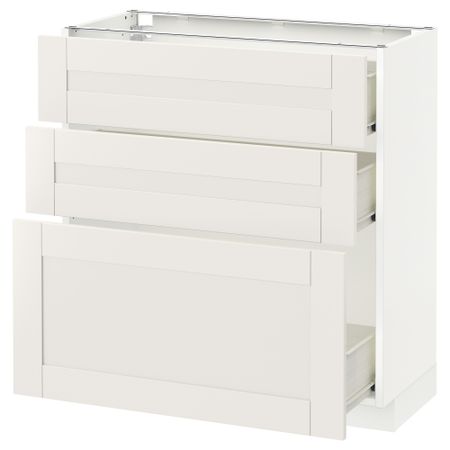 Напольный шкаф с 3 ящиками МЕТОД / ФОРВАРА, белый, Сэведаль белый
