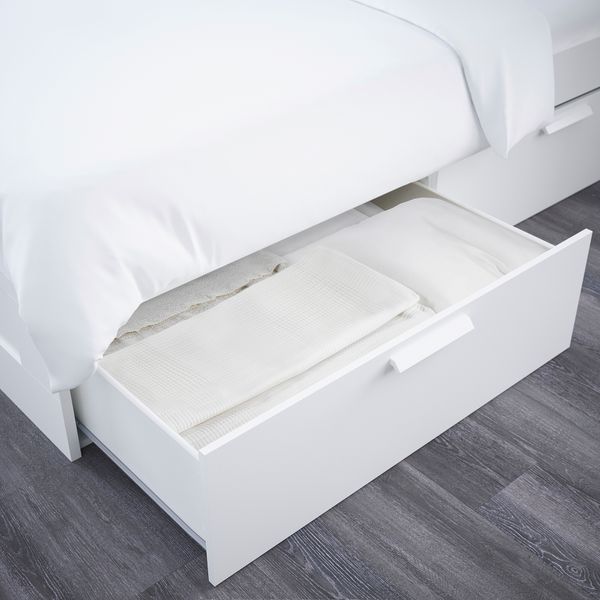 Каркас кровати с изголовьем, белый, 160x200 см IKEA BRIMNES БРИМНЭС 190.106.45 - фото 8