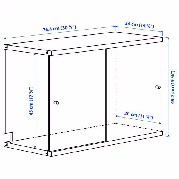 LÅDMAKARE ЛОДМАКАРЕ Шкаф с раздвижными дверцами - под дуб - схема-чертеж с размерами