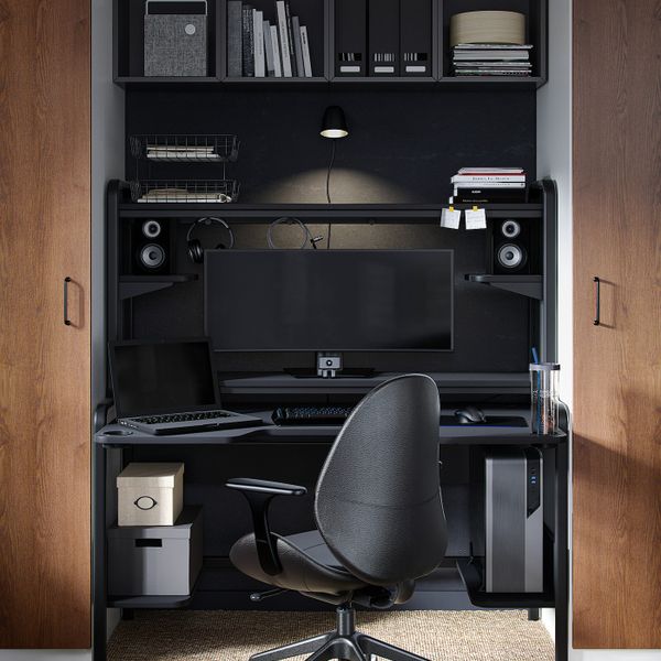 Геймерский стол, черный 185x74x146 см IKEA FREDDE ФРЕДДЕ 003.847.86 - фото 3