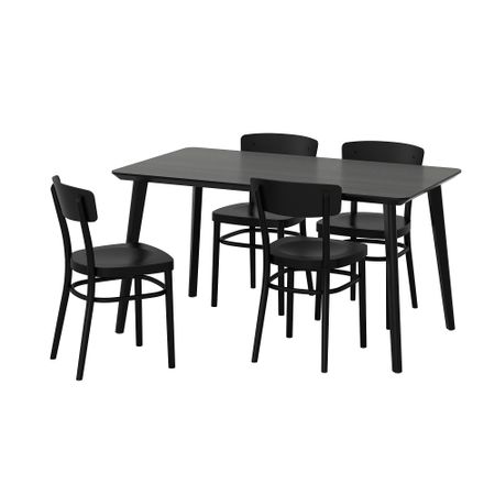 Стол и 4 стула, 140x78 cm IKEA IDOLF, LISABO ЛИСАБО 192.521.87