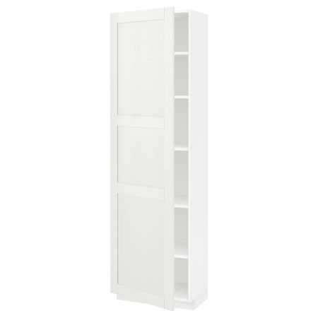 Высокий шкаф с полками, белый/Сэведаль белый 60x37x200 см IKEA METOD МЕТОД 494.455.66