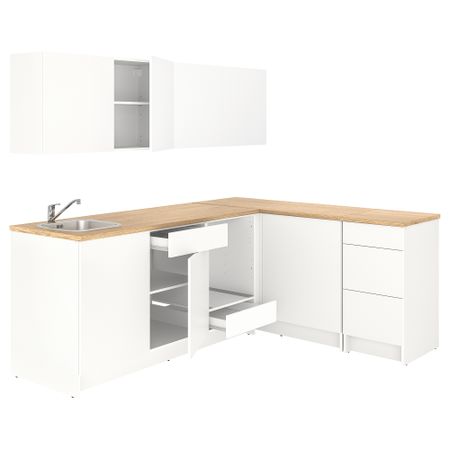 Угловая кухня, 243x164x220 см, белый IKEA KNOXHULT КНОКСХУЛЬТ 193.884.02