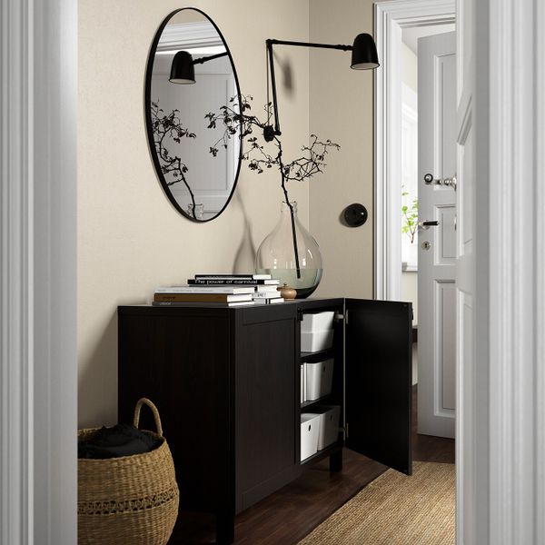 Комбинация для хранения с дверцами, черно-коричневый/ХАНВИКЕН/СТУББАРП черно-коричневый 120x42x74 см IKEA BESTÅ БЕСТО 292.822.02 - фото 2