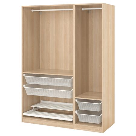 Гардероб, под беленый дуб, 150x58x201 см IKEA PAX ПАКС 891.284.20