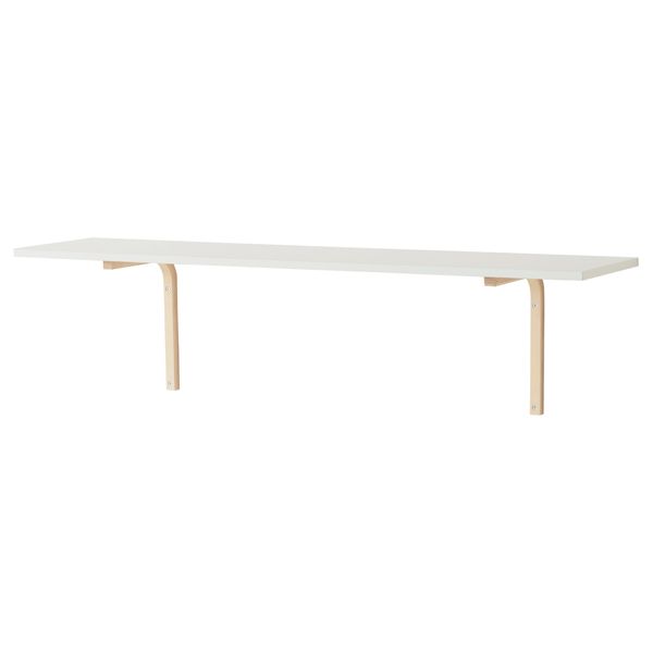 Полка с консолью ТОДАЛЕН, белый, фанера (119x28 см) - схема-чертеж с размерами