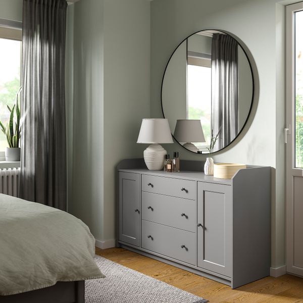 Сервант, серый 140x84 см IKEA HAUGA ХАУГА 704.569.11 - фото 3