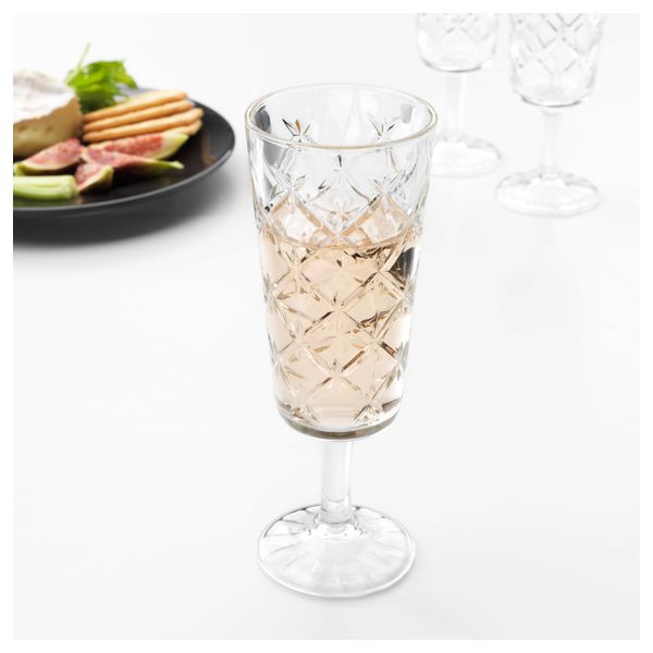 Бокал для шампанского ФЛИМРА, прозрачное стекло, с рисунком (19 сл) - фото 2