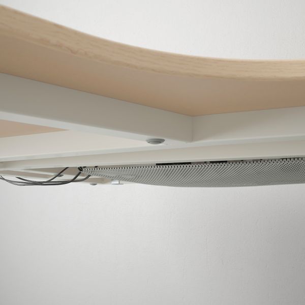 Угловой письменный стол левый, дубовый шпон, беленый/белый 160x110 см IKEA BEKANT БЕКАНТ 392.828.38 - фото 3